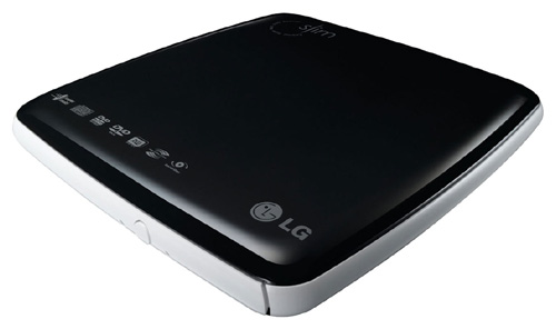 Привод DVD-RW LG GP08LU10, Slim, USB 2.0, ext., черный-белый