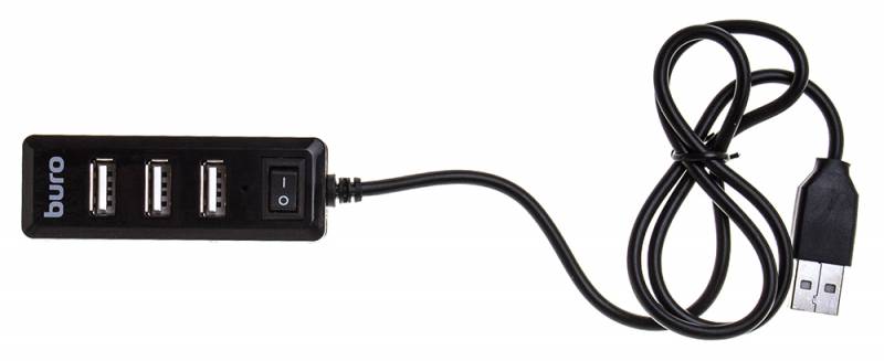 Концентратор BURO BU-HUB4-0.5L-U2.0, 4xUSB 2.0