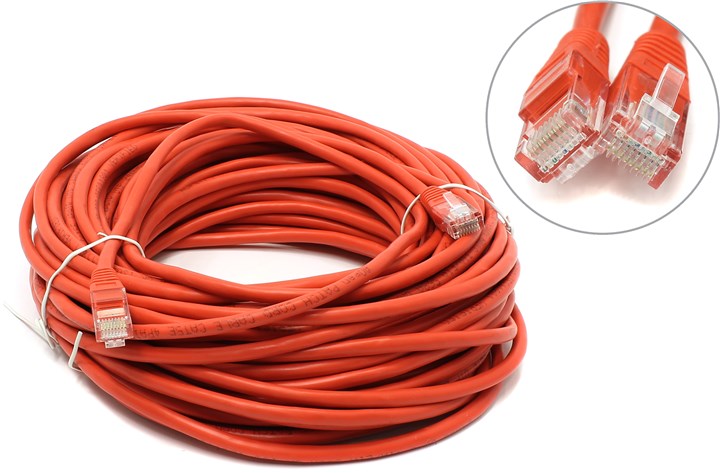 Патч-корд UTP, кат.5e, 20 м, RJ45-RJ45, красный (NA102_RED_20.0M)