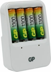 

Зарядное устройство для аккумуляторов GP PB420GS130-2CR4, AA/AAA, белый, PB420GS130-2CR4