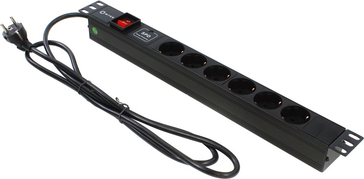 

Блок розеток 5BITES PDU619A-06 6S, 1U, 19", 2M, Черный, PDU619A-06