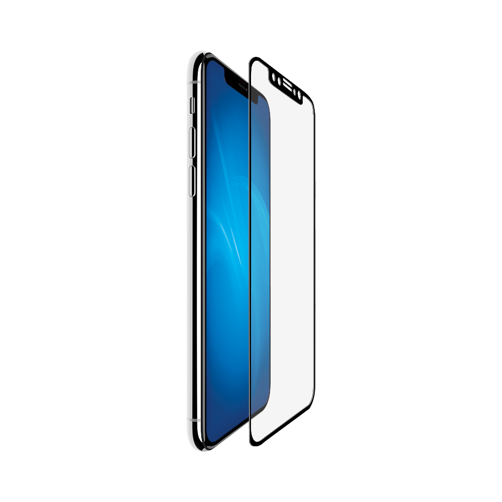 

Защитное стекло DF для смартфона Apple iPhone X ударопрочное, с черной рамкой (iColor-14)