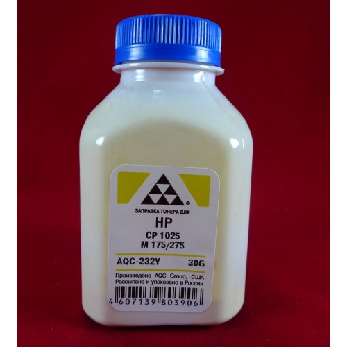 Тонер AQC AQC-232Y, бутыль 30 г, желтый, совместимый для CP 1025/M 175/275