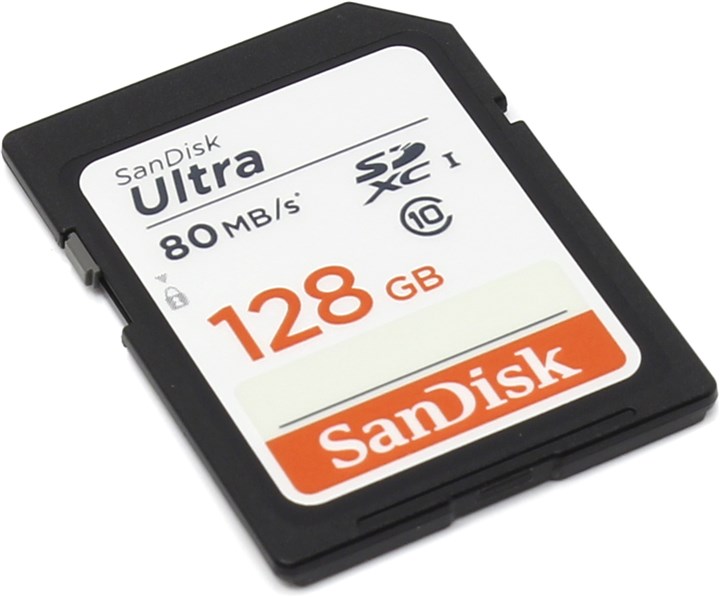 Карта памяти 128Gb SDXC SanDisk Ultra Class 10 UHS-I (SDSDUNC-128G-GN6IN)