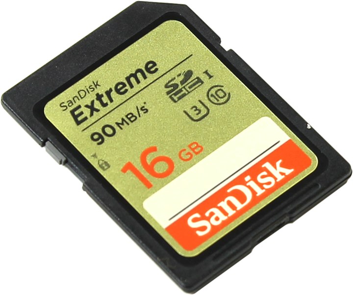 Карта памяти 16Gb SDHC Sandisk Extreme Class 10 UHS-I U3