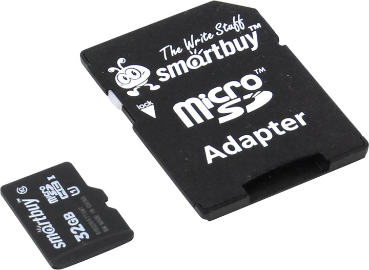 Карта памяти 32Gb microSDHC SmartBuy Class 10 UHS-I U1 + адаптер