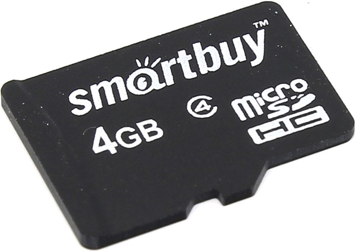 

Карта памяти 4Gb microSDHC SmartBuy Class 4, SB4GBSDCL4-00