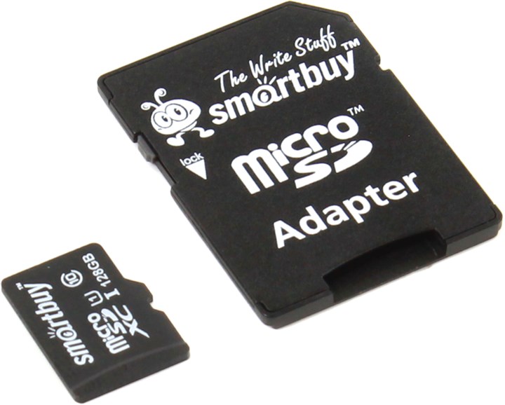 Карта памяти 128Gb microSDXC SmartBuy Class 10 UHS-I U1 + адаптер