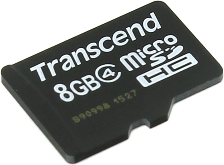 Карта памяти microSDHC Transcend, 8Gb, Class 4