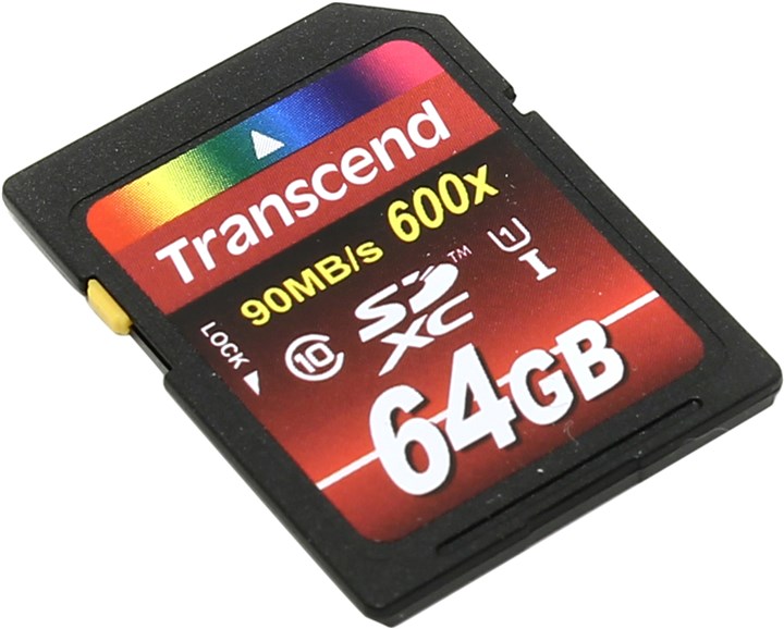 

Карта памяти 64Gb SDXC Transcend Class 10 UHS-I U1, TS64GSDXC10U1