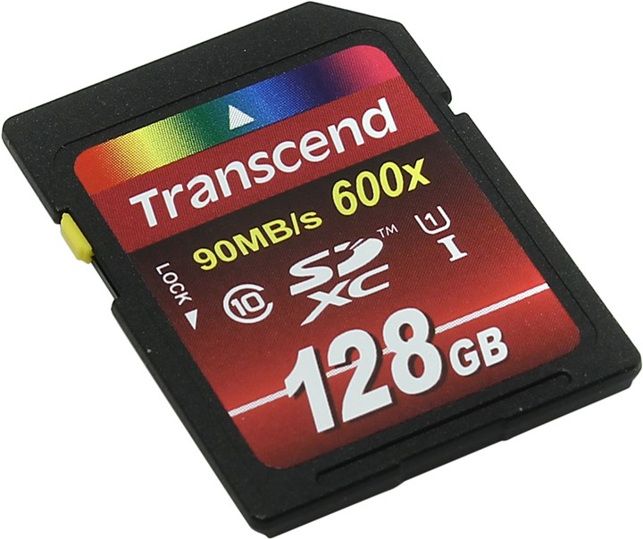 Карта памяти SDXC Transcend, 128Gb, Class 10