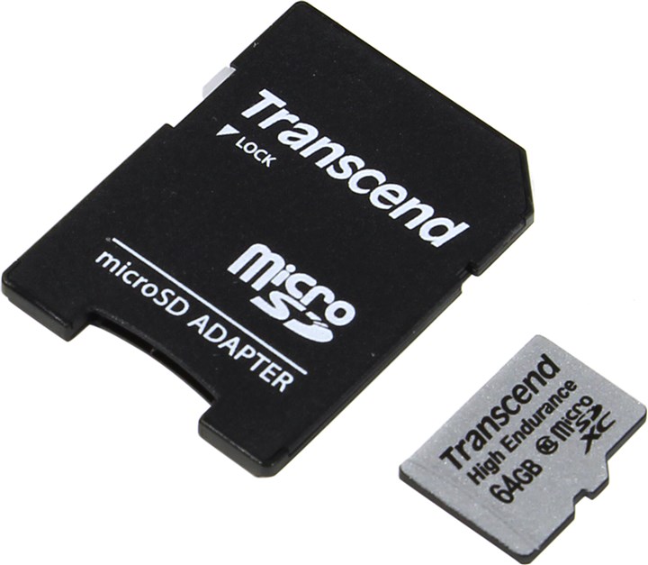 Карта памяти 64Gb microSDXC Transcend Class 10 UHS-I + адаптер (TS64GUSDXC10V)