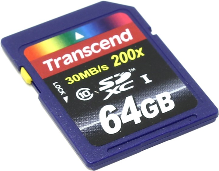 Карта памяти 64Gb SDXC Transcend Class 10 (TS64GSDXC10)