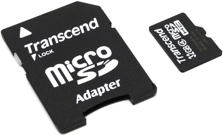 Карта памяти 32Gb microSDHC Transcend Class 4 + адаптер (TS32GUSDHC4)