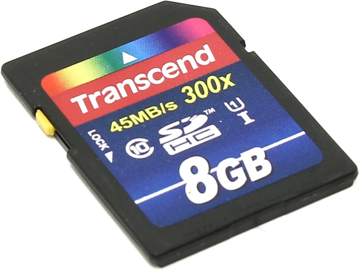 Карта памяти 8Gb SDHC Transcend Class 10 UHS-I TS8GSDU1 74000₽