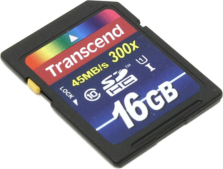 Карта памяти 16Gb SDHC Transcend Class 10 UHS-I U1