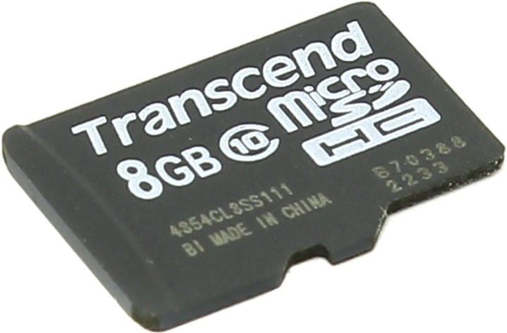 

Карта памяти 8Gb microSDHC Transcend Class 10 UHS-I U1, TS8GUSDC10
