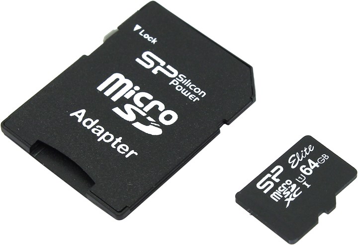 Карта памяти microSDXC Silicon Power 64Gb Class 10 UHS-I U1