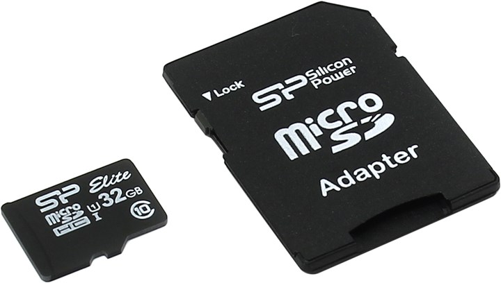 Карта памяти 32Gb microSDHC Silicon Power Class 10 UHS-I U1 + адаптер