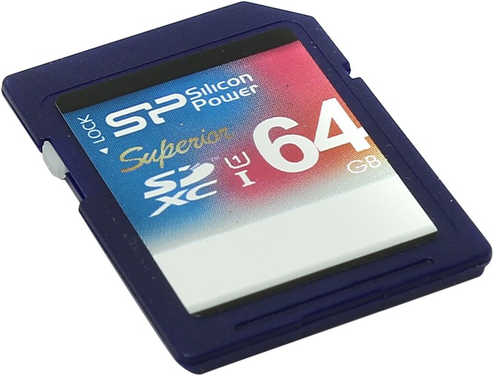 Карта памяти 64Gb SDXC Silicon Power Class 10 UHS-I U1 (SP064GBSDXCU1V10)