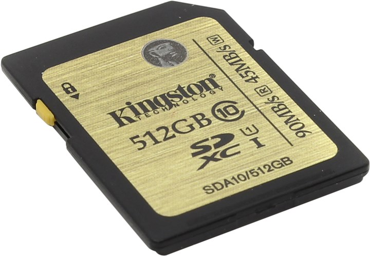 Карта памяти 512Gb SDXC Kingston Class 10 UHS-I (SDA10/512GB)