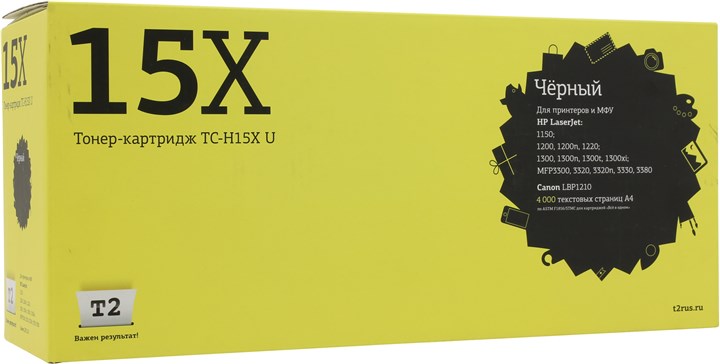 

Картридж лазерный T2 TC-H15X (15X/C7115X), черный, 3500 страниц, совместимый для LJ 1000/1005/1200/1220/3300/3320MFP/3330MFP/3380, LBP-1210