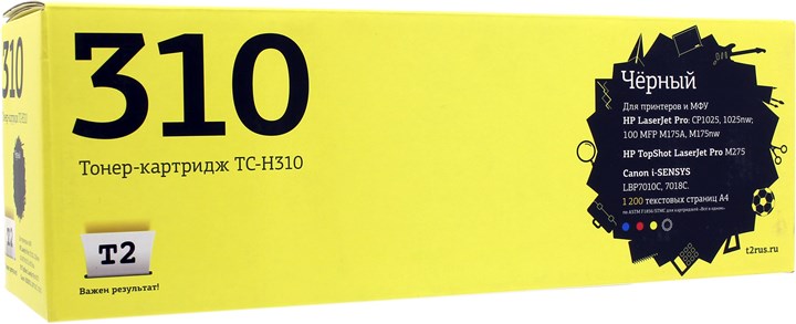

Картридж лазерный T2 TC-H310 (126A/CE310A), черный, 1200 страниц, совместимый для LaserJet Pro CP1025/1025nw/Pro 100 MFP M175A/Pro 100 MFP M175nw/TopShot LaserJet Pro M275, i-SENSYS LBP7010C/LBP7018C