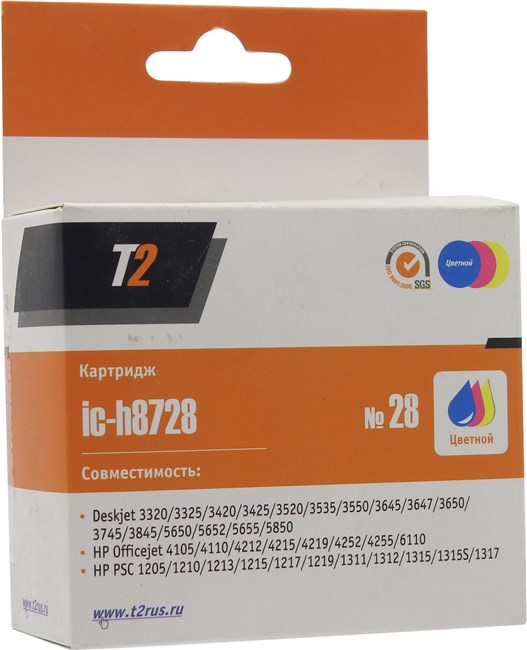 

Картридж струйный T2 IC-H8728 (№28/C8728AE), цветной, совместимый, для HP DJ 3320/3520/3550/5650/1210/1315/OJ 4110/6110