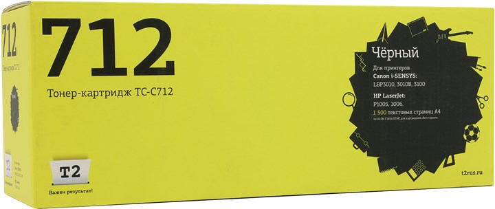 Картридж T2 TC-C712, черный, 1500 страниц