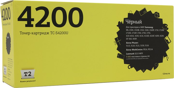 

Картридж лазерный T2 TC-S4200 U, черный, 3000 страниц, совместимый для Samsung ML1710/SCX4100/4200/Phaser 3120