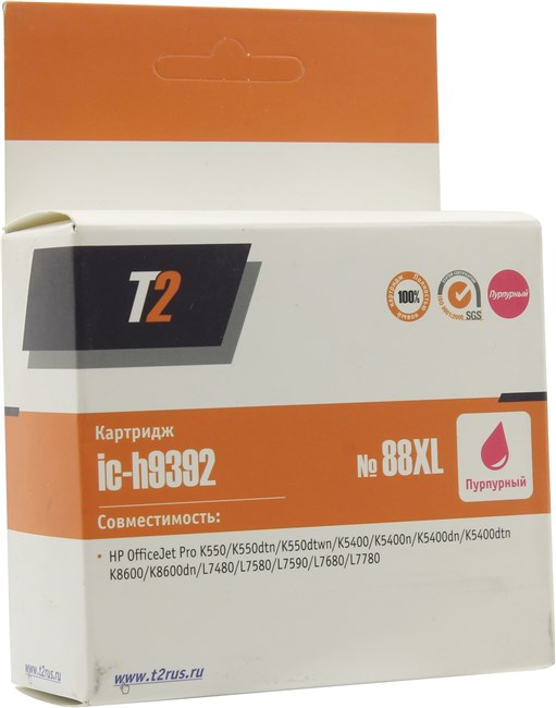 

Картридж струйный T2 (88XL), пурпурный, совместимый, для HP OJ Pro K550/K5400/K8600/L7480/L7580/L7680/L7780