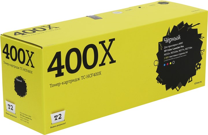 

Картридж лазерный T2 TC-HCF400X (201X/CF400X), черный, 2800 страниц, совместимый, для CLJ Pro M252n/M252dw/M274n/M277n/M277dw, с чипом