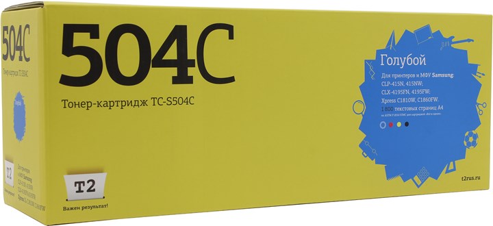 

Картридж T2 TC-S504C для Samsung CLP-415/CLX-4195/Xpress C1810W, 1800 стр., голубой, с чипом