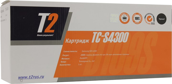 

Картридж лазерный T2 TC-S4300 (MLT-D109S/MLT-D109S), черный, 2500 страниц, совместимый для Samsung SCX-4300