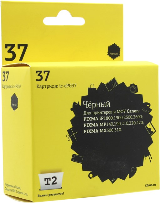 

Картридж T2 IC-CPG37 ( PG-37) для Canon PIXMA iP1800/1900/2500/2600/MP140/190/210/220/470/MX300/310, черный