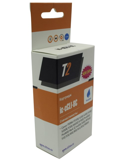 

Картридж струйный T2 IC-CCLI-8C, совместимый, для Canon PIXMA iP4200/4300/5200/Pro9000/MP500/600