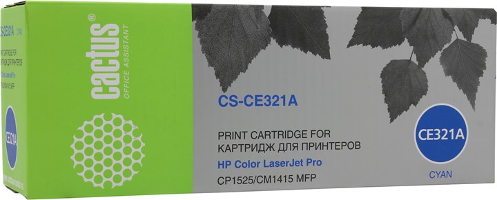 Картридж Cactus CS-CE321A, голубой, 1300 страниц