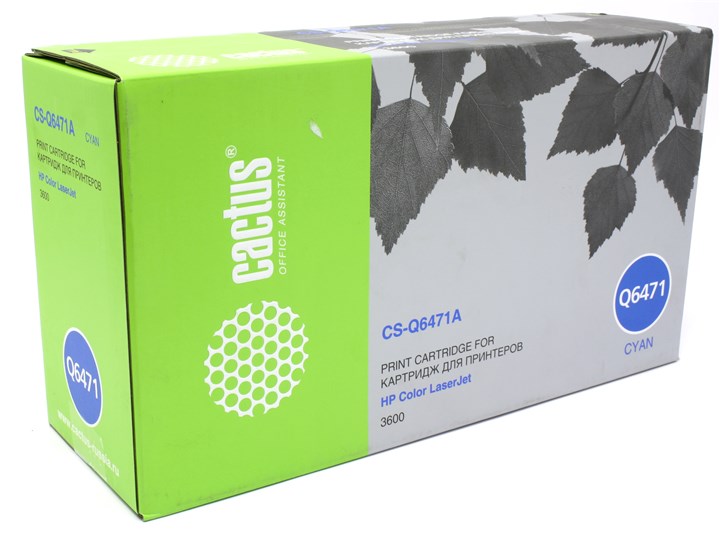 

Картридж лазерный Cactus CS-Q6471A (Q6471A), голубой, 4000 страниц, совместимый для 3600 / 3600n / 3600dn