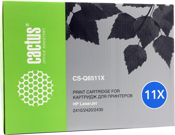 Картридж Cactus CS-Q6511X, черный, 12000 страниц