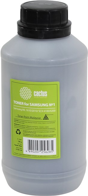 

Тонер Cactus CS-TSG1-120, бутыль 120 г, черный, совместимый для Samsung ML 1610 / 2010 / SCX 4100 / 4200, CS-TSG1-120