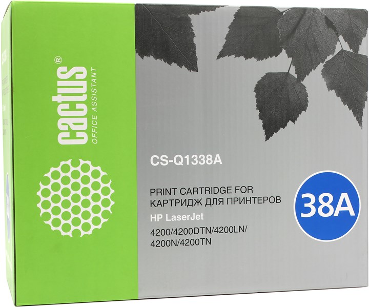 

Картридж лазерный Cactus CS-Q1338A (Q1338A), черный, 13000 страниц, совместимый, для LJ 4200dtns / 4200ln / 4200 / 4200dtn / 4200dtnsl / 4200n / 4200tn