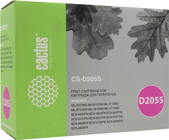 

Картридж лазерный Cactus CS-D205S (MLT-D205S), черный, 2000 страниц, совместимый для Samsung ML-331x/371x Series,SCX-483x/563x/573x Series