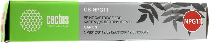 

Картридж лазерный Cactus CS-NPG11 (NPG-11), черный, 5000 страниц, совместимый, для Canon NP-6512 / NP-6012 / NP-6112 / NP-6212 / NP-6312 / NP-6412 / NP-6612, CS-NPG11