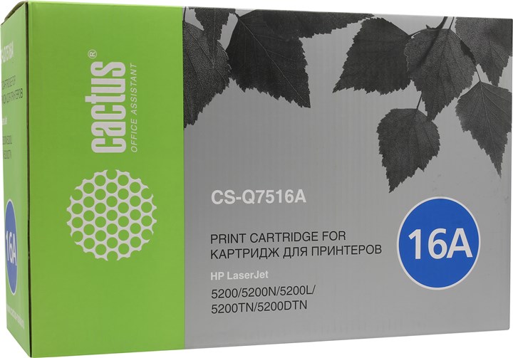 Картридж Cactus CS-Q7516A, черный, 12000 страниц