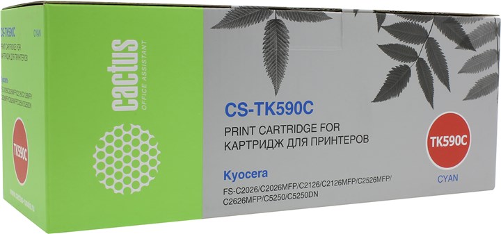 

Картридж лазерный Cactus CS-TK590C (TK-590C), голубой, 5000 страниц, совместимый, для Kyocera FS-C5250DN, ECOSYS P6026cdn, FS-C2026MFP, FS-C2026MFP+, ECOSYS M6026cdn, FS-C2126MFP, FS-C2126MFP+, ECOSYS M6526cdn, FS-C2526MFP, ECOSYS M6026cidn, FS-C2626MFP, 
