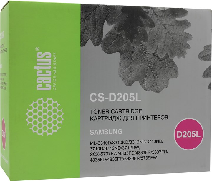 

Картридж лазерный Cactus CS-D205L (MLT-D205L), черный, 5000 страниц, совместимый для Samsung ML-331x/371x Series,SCX-483x/563x/573x Series