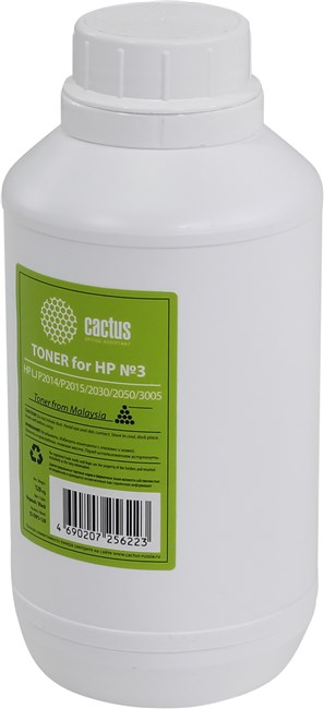 

Тонер Cactus CS-THP3-120, бутыль 120 г, черный, совместимый для CE505A/Q7551A/Q7553A LJ P2014 / P2015 / 2030 / 2050 / 3005, CS-THP3-120