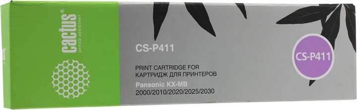 Картридж лазерный Cactus CS-P411 (KX-FAT411A7), черный, 2000 страниц, совместимый, для Panasonic KX-MB1900RU, KX-MB2000RU, KX-MB2020RU, KX-MB2030RU, KX-MB2051RU, KX-MB2061RU