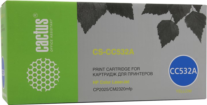 Картридж Cactus CS-CC532A, желтый, 2800 страниц