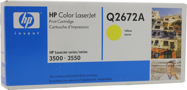 

Картридж лазерный HP 309A/Q2672A, желтый, 1шт., 4000 страниц, оригинальный, для HP Color LaserJet 3550n / 3500, 309A
